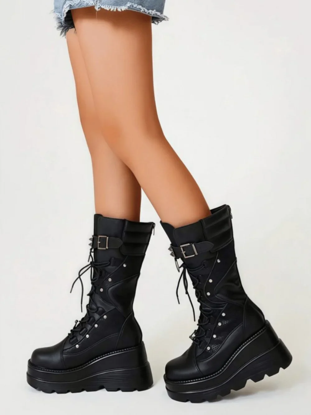 Rave goth platform laceup boots - Picture 5 of 6